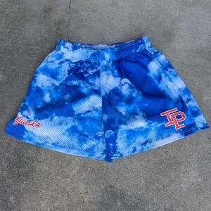 INAKA POWER | Mens Mesh Cloud Print Gym Shorts XL Blue Streetwear Athleisure